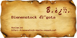 Bienenstock Ágota névjegykártya