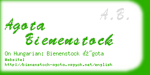 agota bienenstock business card